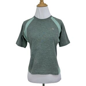 Vintage The North Face Shirt Women's Size S Green Gray Short Sleeve Crop Tee